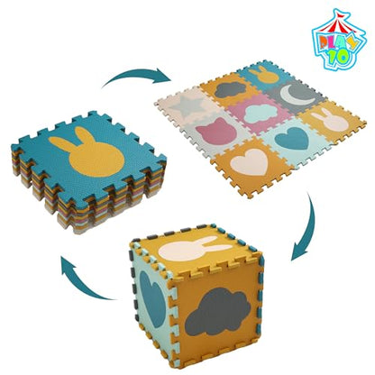 Baby Play Mats for Floor, Foam Baby Play Mat, Foam Play Mats Shapes Puzzle Mat 9 Pieces
