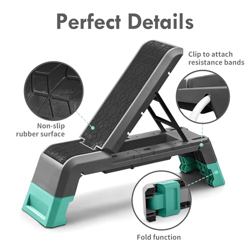 leikefitness Exercise Step Platform, Multifunctional Aerobic Deck - color: Black