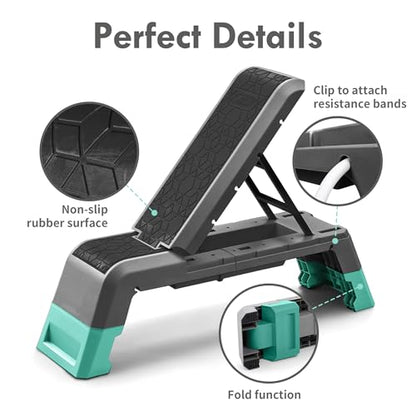 leikefitness Exercise Step Platform, Multifunctional Aerobic Deck - color: Black