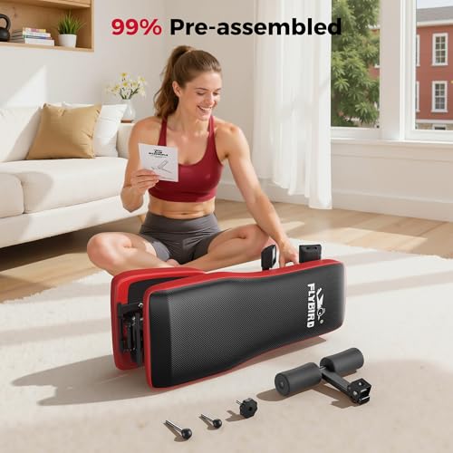 FLYBIRD Adjustable Weight Bench, Full Body Workout Bench for Home Garage Gym Strength Training, Incline Flat Decline for Sit Up Bench Press - color: C-FB299