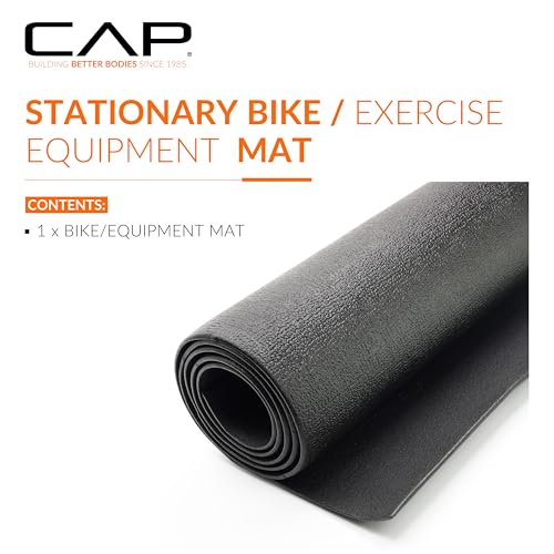 Cap Exercise Equipment Mat for Treadmill, Fitness Equipment Mat, Home Gym Floor Protection, Black, Pebble Design | Multiple Sizes