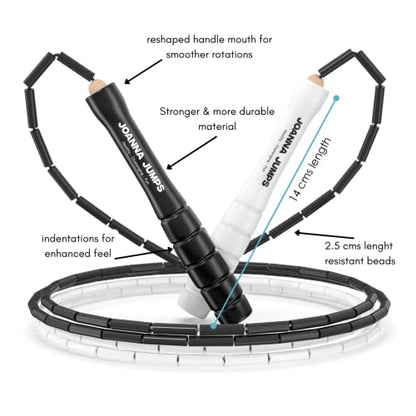 Segmented Jump Rope for Fitness and Exercise - Adjustable Jump Ropes with Plastic Handles - Tangle-Free Skipping Rope for Crossfit, Gym, Cardio and Endurance Training - Jumping Rope for Workout