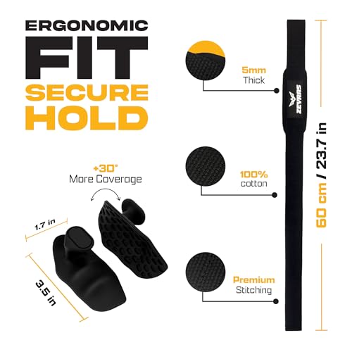 2-in-1 Wrist Straps for Weightlifting with Anti-Slip Hand Grips, Gym Lifting Straps with 60 cm Cotton Support, Padded Durable Design, Wrist Lifting Straps Gloves Alternative