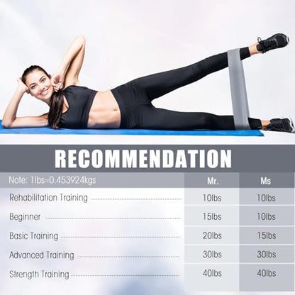 20 Pcs Resistance Bands for Women Men 10-115 Lbs 5 Different Resistance Levels Loop Exercise Bands for Leg Working Gym - color: Black