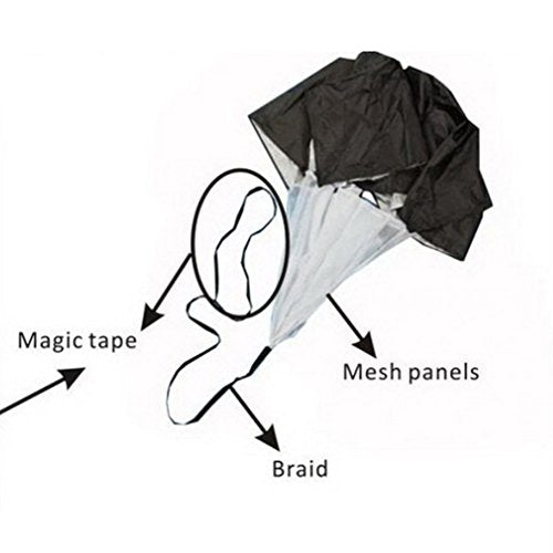Running Speed Chute Resistance Parachute 56 inch Powerchute Umbrella Training Sprint Power Soccer Trainer for Runner, Football, Soccer Drilling