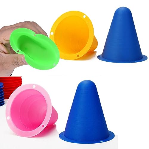 10pcs 3 Inch Plastic Sports Training Cones, Field Marker Roller Skating Cones Basketball Football Activity Events Props,Pink