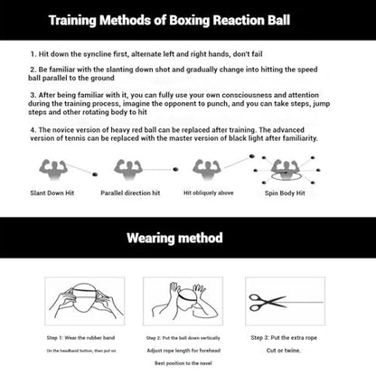 Boxing Reflex Ball - Improve Speed, Agility & Coordination - Perfect for Boxing Training & Fitness Workouts