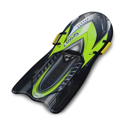 Flexible Flyer Snow Premium Foam Sled for Kids and Adults - Snow Sled, 1 or 2 Person Winter Toboggan Slider with Handles, Extremely Lightweight, for Ages 5 & Up - color: Black