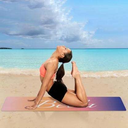 Custom Name Yoga Mat,Personalized Travel Yoga Exercise Mat,Non Slip,Perfect for Kids & Adults,Gradient Color D Series - color: Style 14