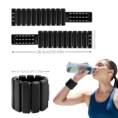 Ankle Wrist Weights Adjustable 2LB Set, Waterproof Weighted Arm Bands for Women Men Workout, Yoga, Pilates, Walking, Running
