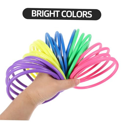 24Pcs Agility Ring Toss Game for Adults Durable Plastic Rings for Outdoor Building Coordination Play for Carnival Parties and Backyard Games