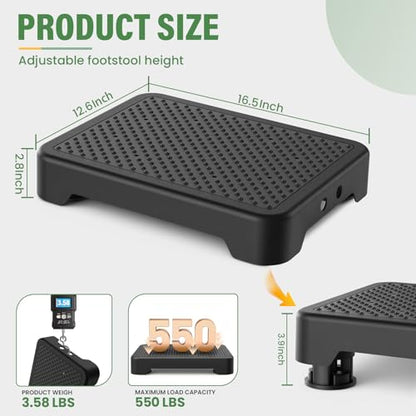 SOYO Mobility One Step Stool, Heavy Duty Indoor Outdoor Non-Slip Small Step Platform Assistive Device for Adult Elderly, Standing Support and Step Riser for Car, Bed, Door, Stair, Bathroom Black-Black