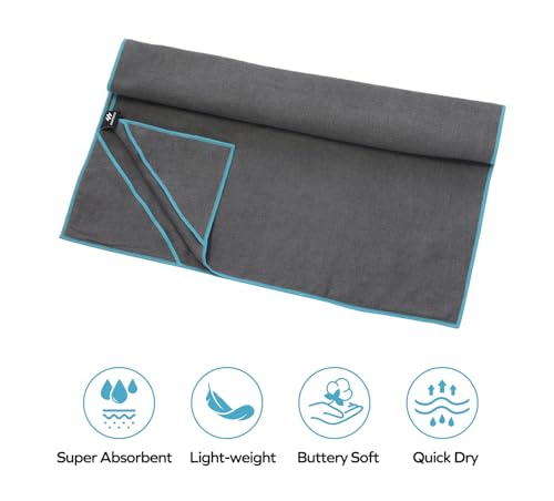 Ewedoos Yoga Towel Mat Towel with Anchor Fit Corners Non Slip Towel for Hot Yoga, Pilates, Workout, Camping