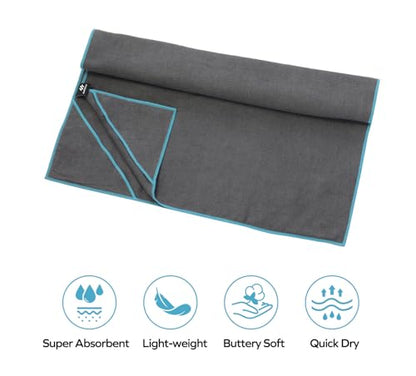 Ewedoos Yoga Towel Mat Towel with Anchor Fit Corners Non Slip Towel for Hot Yoga, Pilates, Workout, Camping