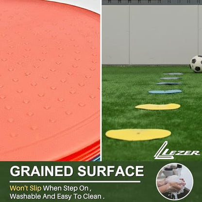 9 Inch Flat Cones, Spot Markers, Soccer Cones, Field Court Markers, Sit Spots, Flat Discs, Soccer Training Equipment, Agility Practice, Football, Made in Taiwan - style: 9 inch with 6 pcs