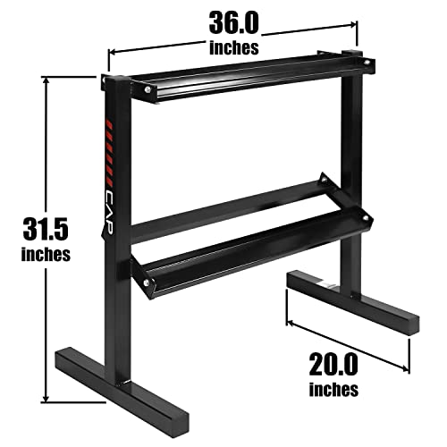 WF Athletic Supply Rubber Coated Hex Dumbbell Set with Two Tier Premium Storage Rack Built for Strength Building, Weight Loss & Home Gym – Multiple Sets Available