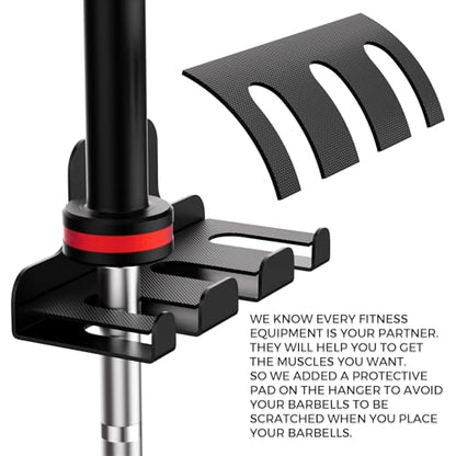 XZHXFX Barbell Wall Holder,Barbell wall Mount Hanger, - color: Black 3 hook