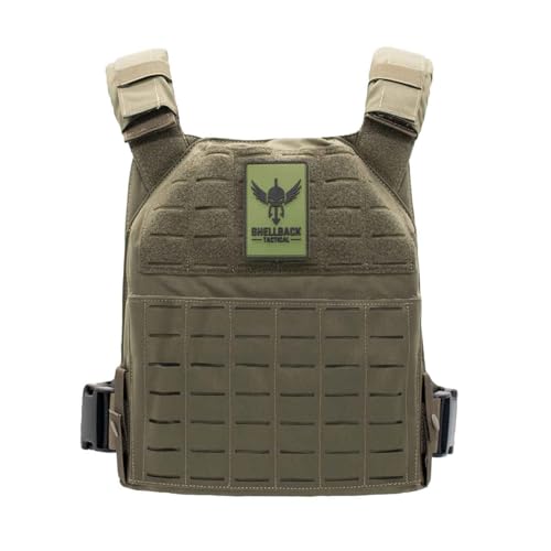 Shellback tactical Physical Fitness Training Vest – Adjustable Weighted Workout Vest for 10x12 Training Plates - color: Ranger Green