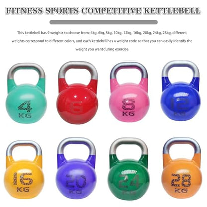 Kettlebell Weights Fitness Sports Competitive Kettle Ball, Muscle Training Dumbbells for Men and Women, Swing/Squat, Gym Exercise Equipment(Light blue-10kg)