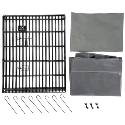 PJYuCien Puppy Playpen with Top Cover & Bottom Pad, 8 Panels 30" H, Gray - color: Gray, size: Small Pen: 30-Inch High