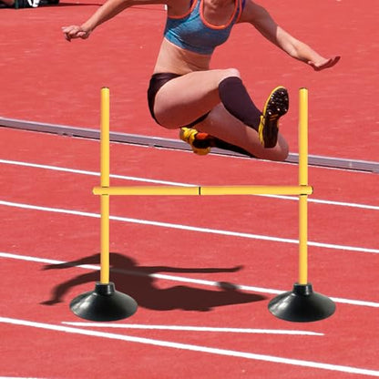 TNZMART 3.3 FT Agility Poles Adjustable Hurdles for Soccer Football Speed Training Equipment Track and Field - color: Yellow, style: 6 groups