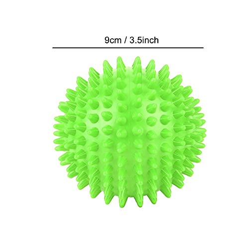 Spiky Massage Ball Muscle Roller for Body Fitness Recovery Therapy Trigger Point Relief with 9cm Green Plastic Massage Tool Dual Size 7.5cm/9cm