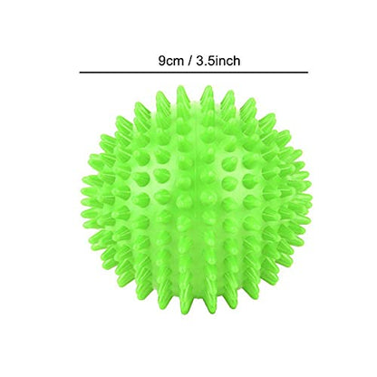 Spiky Massage Ball Muscle Roller for Body Fitness Recovery Therapy Trigger Point Relief with 9cm Green Plastic Massage Tool Dual Size 7.5cm/9cm