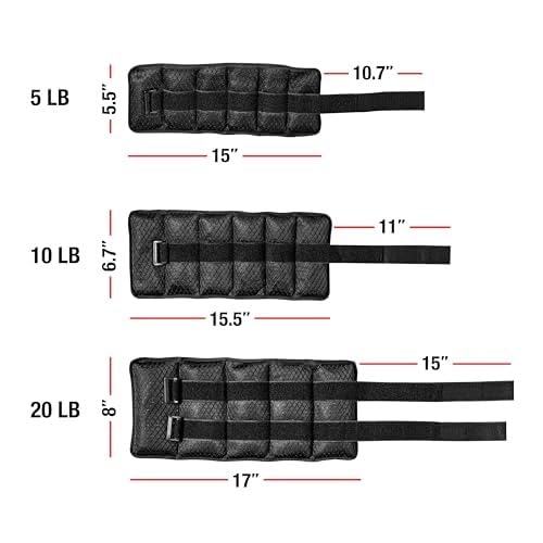 Adjustable Wrist/Ankle Weights, 5-Pound Pair (10 lb total)