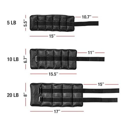 Adjustable Wrist/Ankle Weights, 5-Pound Pair (10 lb total)
