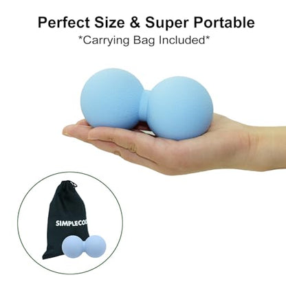 Hard Peanut Massage Ball, Double Lacrosse Massage Ball. Deep Tissue Massage Roller Mobility Ball for Physical Therapy Myofascial Release Muscle Relaxer Acupoint Massage (Blue)