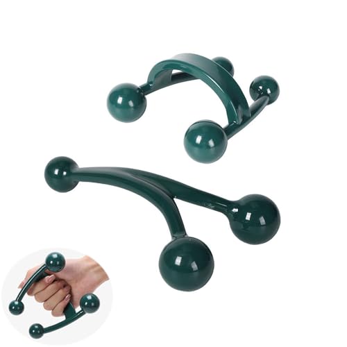 2 Pack Pressure Point Massage Tool Palm Massage Tool Multi Trigger Point Massager Handheld Back Massager for Upper Back Shoulder Blade Lower Back Knot Head Neck Stiffness Muscle Tension Relief