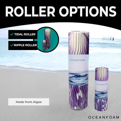 Tidal Roller - Purple Marbled - Muscle Massage Foam Roller for Back Pain & Stretching - Firm and Ergonomic Wide Wave Textured - Yoga, Athletics, & Wellness - Full Size, 20" x 5" - color: Purple Marbled