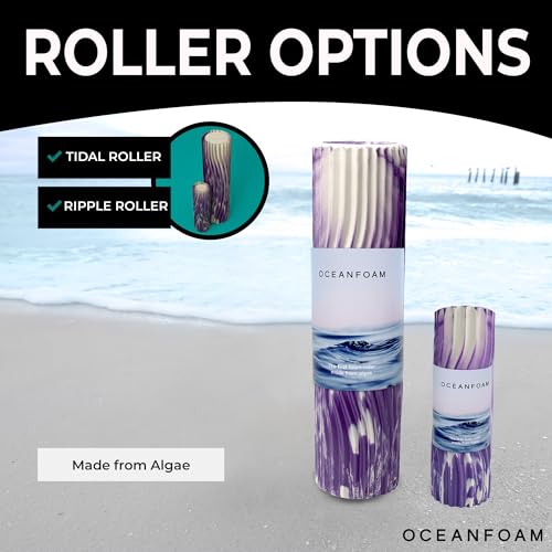 Tidal Roller - Purple Marbled - Muscle Massage Foam Roller for Back Pain & Stretching - Firm and Ergonomic Wide Wave Textured - Yoga, Athletics, & Wellness - Full Size, 20" x 5" - color: Purple Marbled