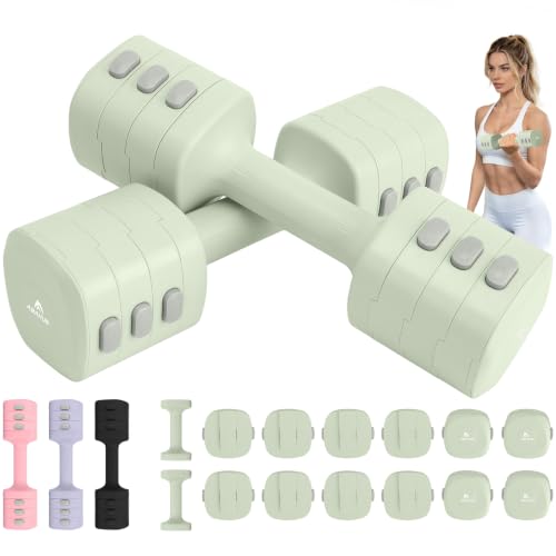 Abahub 2 in 1 Kettlebell & Dumbbell Set, Adjustable Dumbbell for Home Gym - color: Green