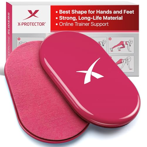 X-Protector Sliders for Working Out - 2 PCS - Double-Sided Exercise Sliders for Hard & Carpeted Floors - Gliders for Exercising! - color: Pink