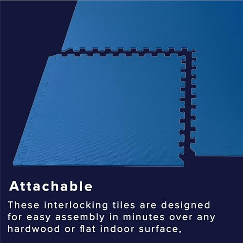 We Sell Mats 1/2 Inch Thickness Multipurpose EVA Foam Floor Tiles, Interlocking Floor Mat for Indoor Gym and Home Use, 24 in x 24 in, Blue, 100 Square Feet (25 Tiles)