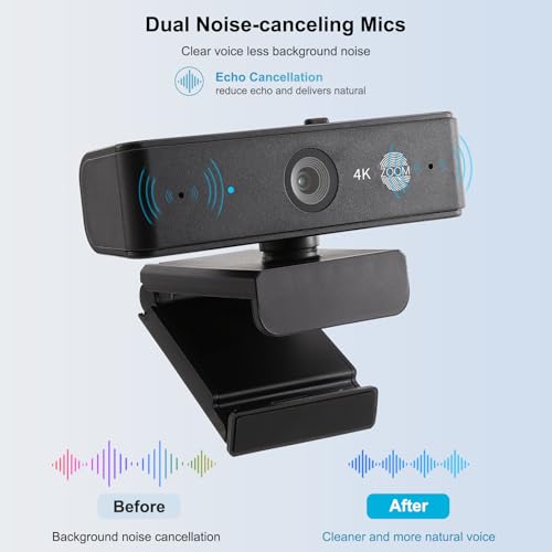 Ultra 4K HD USB Webcam with Microphone for PC Streaming