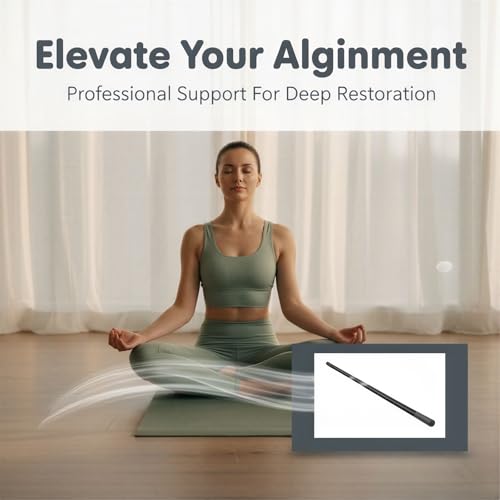 Yoga Stick, 5 ft Aluminum Adjustable Stretching Bar with Comfortable Foam Handles, Portable Fitness Pole for Physical Rehabilitation, Body Shaping, Flexibility, Mobility and Balance Training