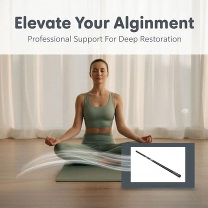 Yoga Stick, 5 ft Aluminum Adjustable Stretching Bar with Comfortable Foam Handles, Portable Fitness Pole for Physical Rehabilitation, Body Shaping, Flexibility, Mobility and Balance Training