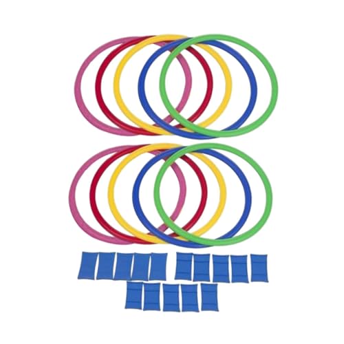 Agility Training Rings Set (10Pcs) - Multi-Purpose Fitness Equipment for Soccer, Rugby, Kids Hopscotch
