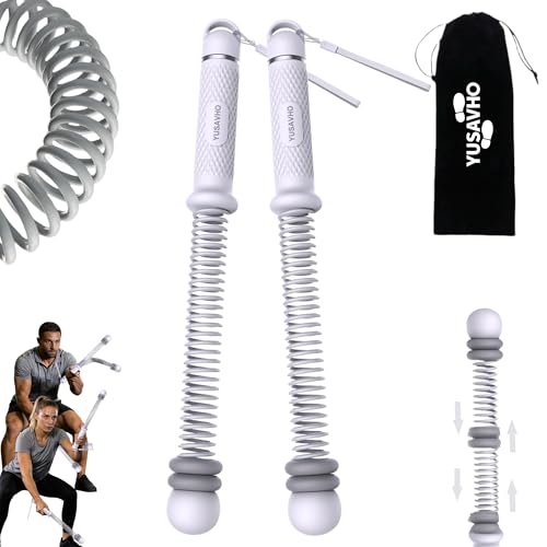 Adjustable Ropeless Battle Ropes for Home Gym for Men & Women, Quiet Air Resistance Heavy Duty Cordless Battle Rope,Exercise Ropes with Variable Resistance, Strength & Low-Impact Cardio for HIIT - color: Adjusatble-grey