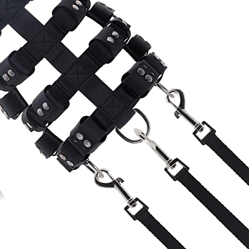 Weighted Tactical Dog Vest, No Pull Harness Symmetric Weight Pockets for Muscle & Weight Loss, Fit Pitbull GSD Husky, Heavy Nylon Service Harness Black - size: Dog's Waist 36.0"-43.0" | VEST ONLY