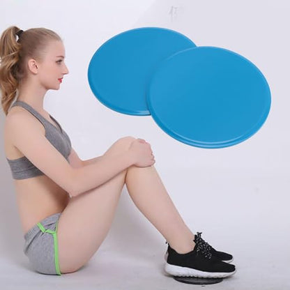 Pilipane Exercise Core Sliders Gliding Discs Dual Sided Compact Portable Full Body Workout Equipment for Home Gym Travel ABS 7inch 2pcs (Blue)