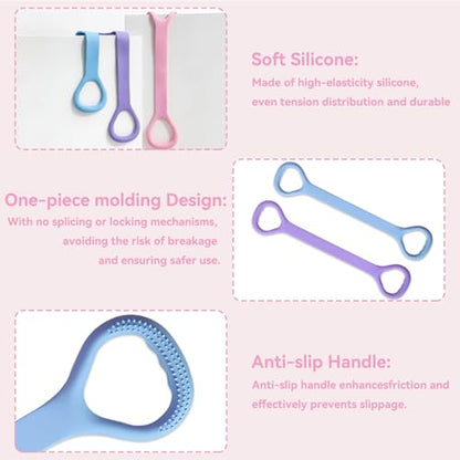 Figure 8 Resistance Bands for Women, 3 Pack Exercise Workout Bands for Arms, Shoulders, Back, Legs Stretching, Yoga, Pilates, Strength Training, Home Gym Fitness Elastic Fitness Band for Working Out