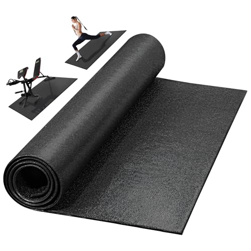 Fitvids Treadmill Mat 1/4" Thick Non-Slip Gym Mats Floor Protection Pad Compatible for Treadmills,Elliptical,Exercise Bikes,Stationary Cycles and Accessories - size: 78"Lx36"W