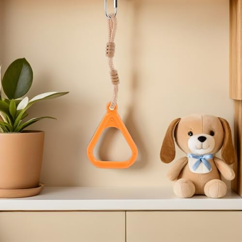 ’s Outdoor Gymnastics Rings with Adjustable Straps for Pull-up and Climbing, Sturdy Fitness Rings for ’ Playground and Home Exercise