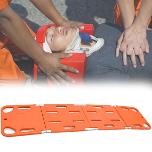 Portable Spine Board Stretcher - Two-Fold Emerncy Backboard with Foam Head Imlizer & Seat Belt for Water Safe, Patient Transport, Ideal for Swimming Pool - color: Spine Stretcher