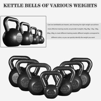 Kettlebell Weights Gym Solid Cast Iron Kettle Bells, Men's Strength Training Dumbbell, Push-ups/Swings/Rowing, Weight Loss Equipment(24kg)