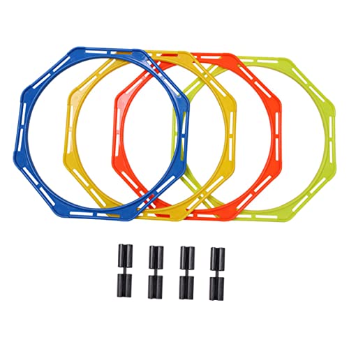 Toyvian 4pcs Portable Agility Training Rings for Soccer and Basketball Multi-Functional Speed Training Equipment Bright Colors Durable Material for Enhanced Coordination and Observation