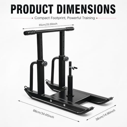 Weight Sled for Strength Training, Heavy Duty Fitness Sled with Shoulder Straps Adjustable Push Pull Sled for Speed, Agility, and Explosive Power, for 1" & 2" Plates